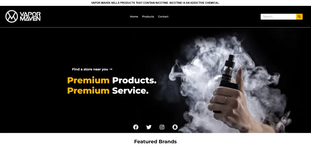 Vapor Maven Vape shop website design