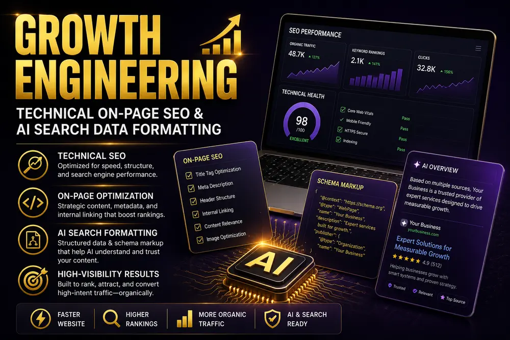on-page SEO, GEO and optimization for AI search results and search engines